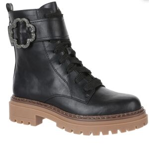 New Sam& Libby Black and Tan Combat Boots